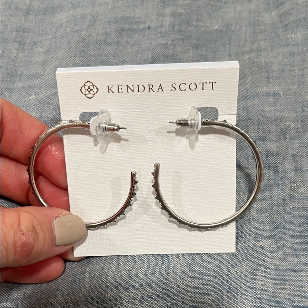 Kendra Scott Textured Silver Hoop Earrings